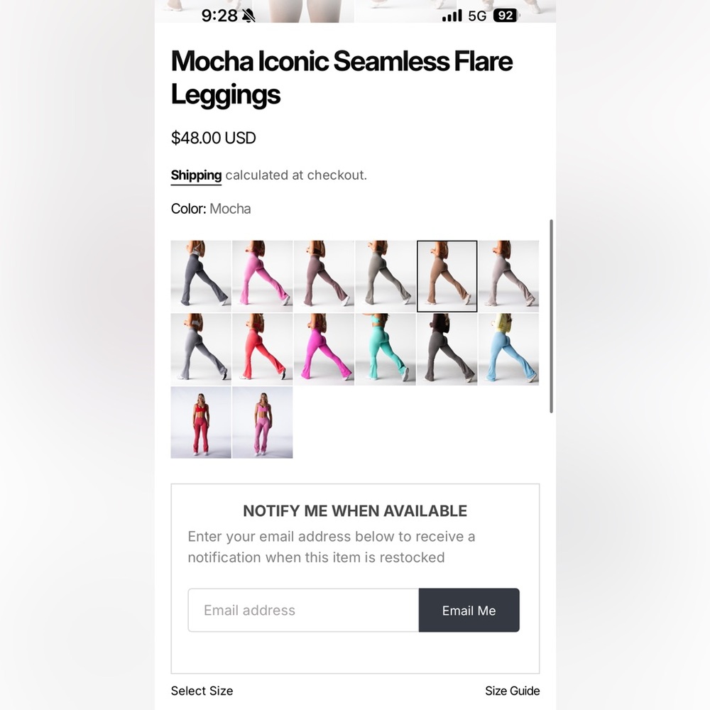 NVGTN Mocha Seamless Flare Leggings - Picture 7 of 7
